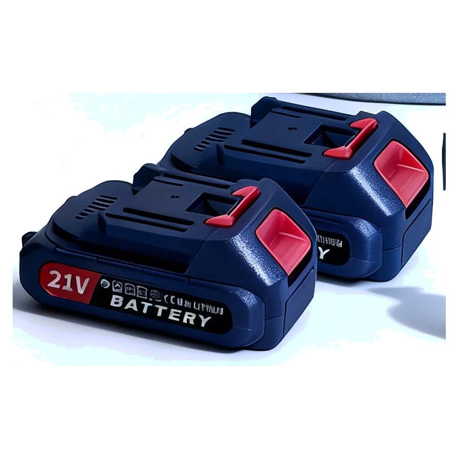The two 21V lithium battery packs included in the kit